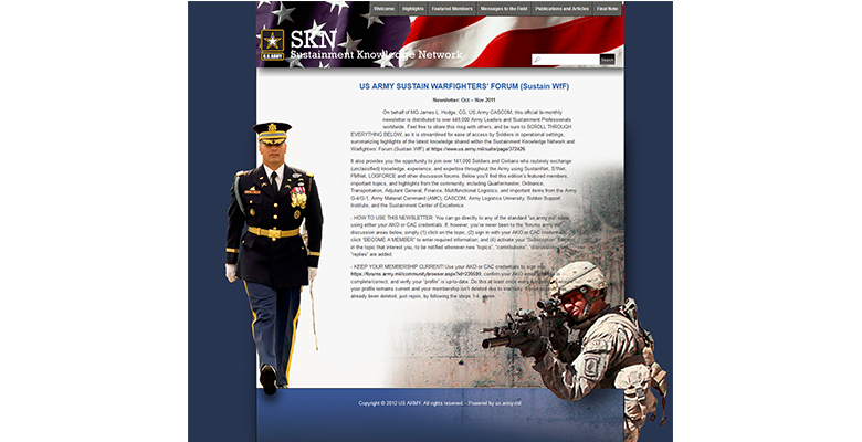 Sustainment Knowledge Netowork WordPress Design